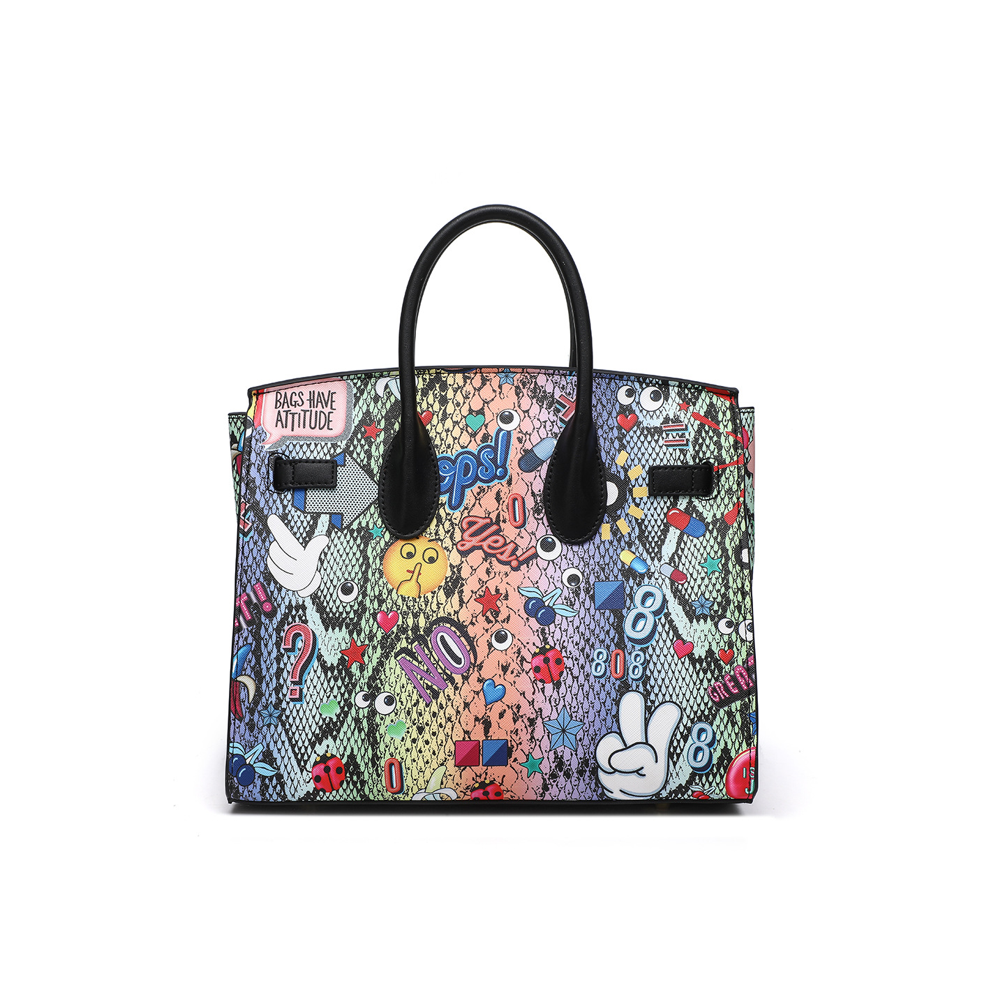 Estilo clásico europeo y americano estampado animal de alta calidad impresión PU bolso de mujer de platino 2853 #