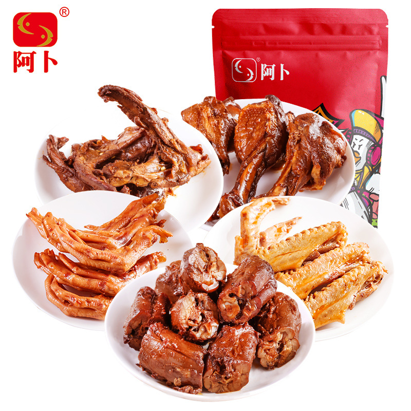 阿卜精武鸭脖武汉特产400g 麻辣鸭翅鸭架香辣鸭掌鸭腿卤味零食大