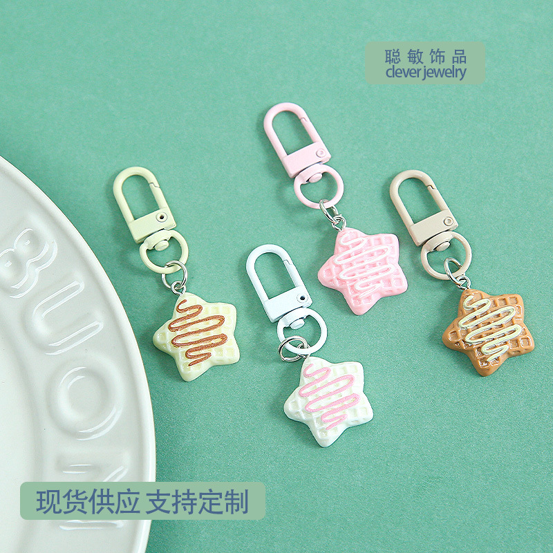 Cute Syrup Star Cookie Keychain Bag Pendant DIY Handmade Bead Jewelry Accessories Materials Wholesale Cute Syrup Star Cookie Keychain Bag Pendant DIY Handmade Bead Jewelry Accessories Materials Wholesale
