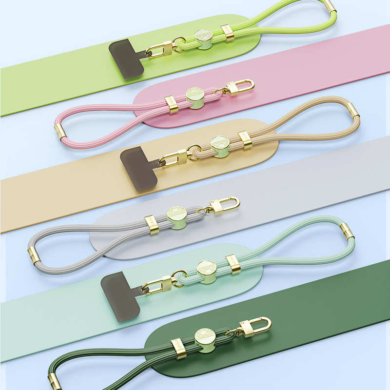 Jardín tejido de aleación de aluminio cuerdas de teléfono móvil ajustable corta correa de muñeca caja de teléfono móvil anti-perderida cuerdas al por mayor transfronterizas