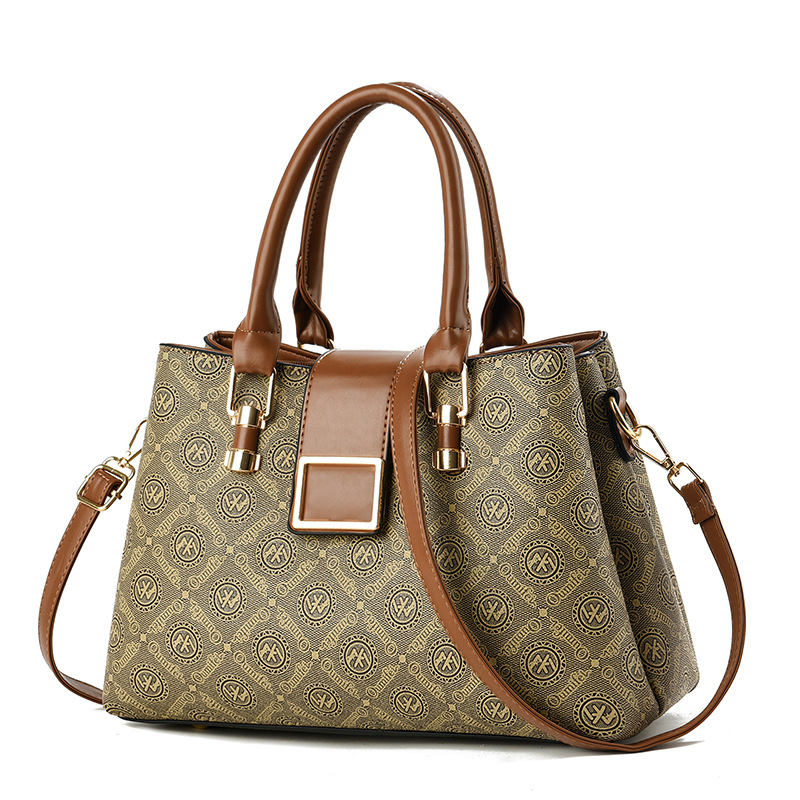 Bolso de mujer de moda 2025 nuevo bolso de mujer de gran capacidad con estampado de moda bolso de madre de mensajero de un solo hombro a juego de color