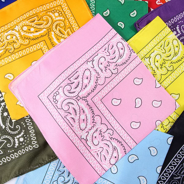 Cross-Border Supply of Polyester Paisley Cashew Flower Headscarves and Square Scarves for Outdoor Cycling, Hip-Hop, and Street Dance, Available for Wholesale