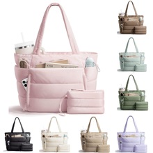 新款亚马逊跨境大容量托特包多功能旅行包便携收纳包高级感化妆包