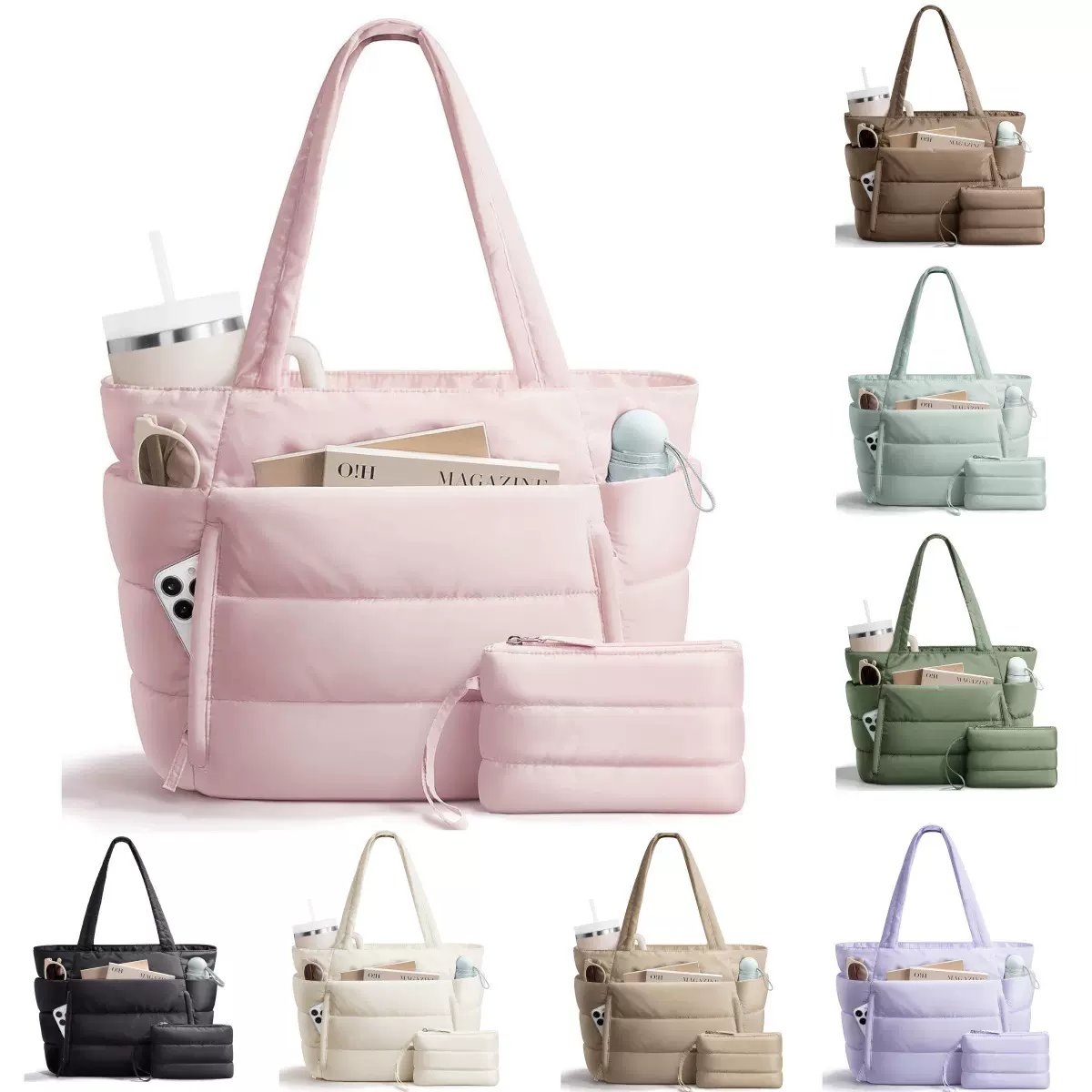 新款亚马逊跨境大容量托特包多功能旅行包便携收纳包定制款化妆包