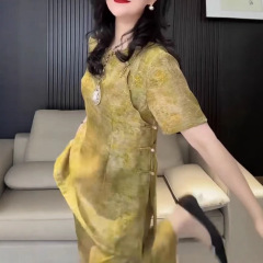 25650 新しい大愛美源 2025 夏の新しい中国風の優しくて軽い大人のスタイルのバックル女性の痩身スーツ