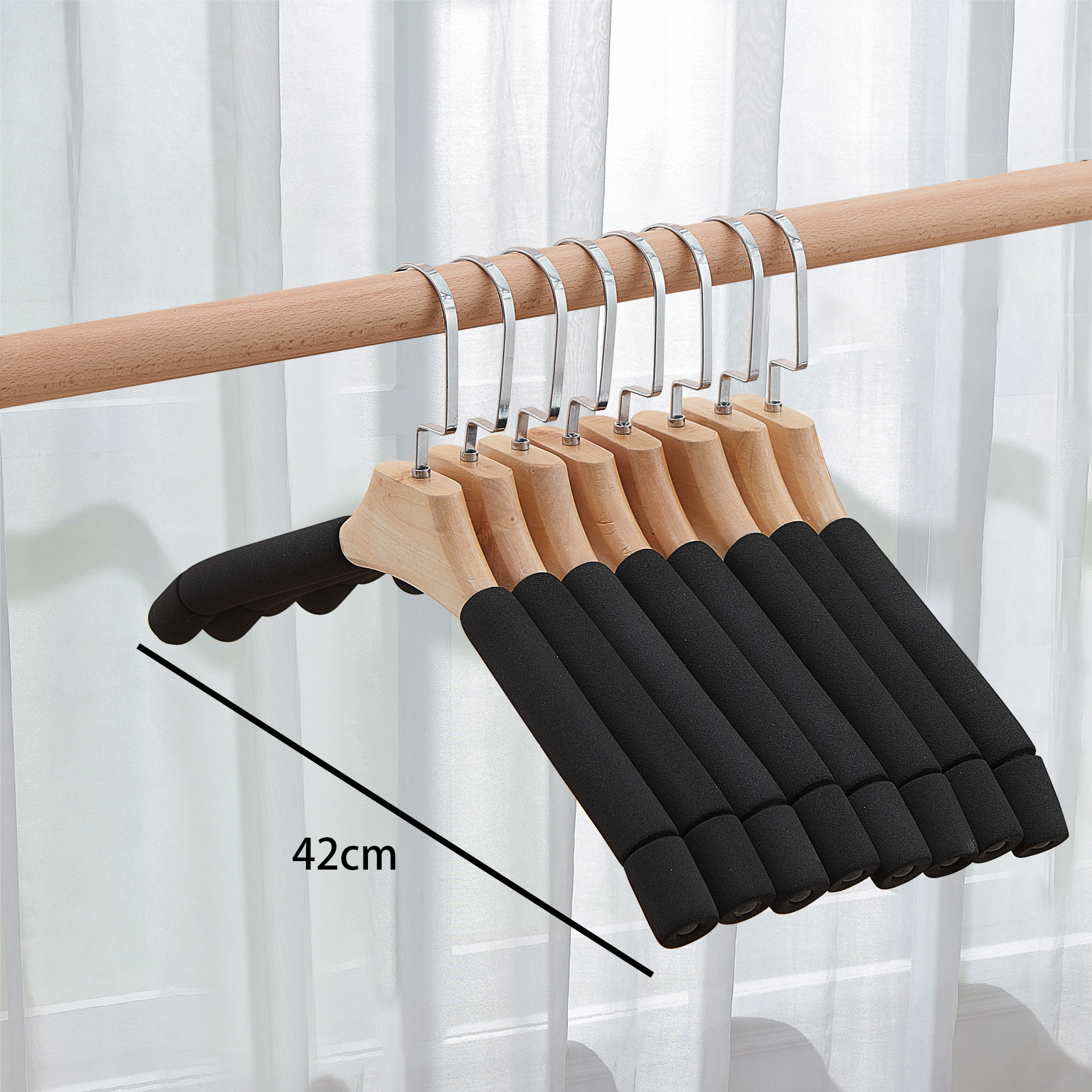 Esponja percha sin costuras esquina anti-hombro colgante de madera suéter abrigo no abultado ropa de armario soporte ropa de hogar percha ropa de apoyo