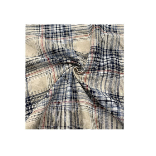 Plain weave twill 21-count shirt coat half skirt pants fabric grid cloth, paint printing distressed grid fabric