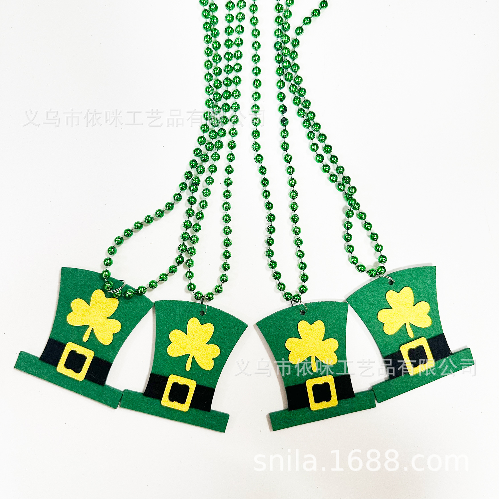 Collar de San Patricio Collar de día de Irlanda Cadena de cuentas de trébol Festival Carnaval Fiesta Cadena de cuentas Exclusivo transfronterizo