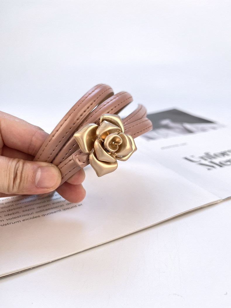 Nový dámský tenký pas z pravé kůže, dámský květinový pas, zeštíhlující efekt, dámský pásek z hovězí kůže se svetrovými šaty, dámský styl_voghion.com