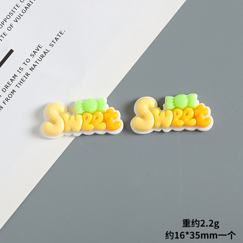 漫画グラデーションSweetアルファベット樹脂アクセサリーdiy手作りクリームゴム携帯ケースヘアクリップアクセサリーステッカー材料|undefined