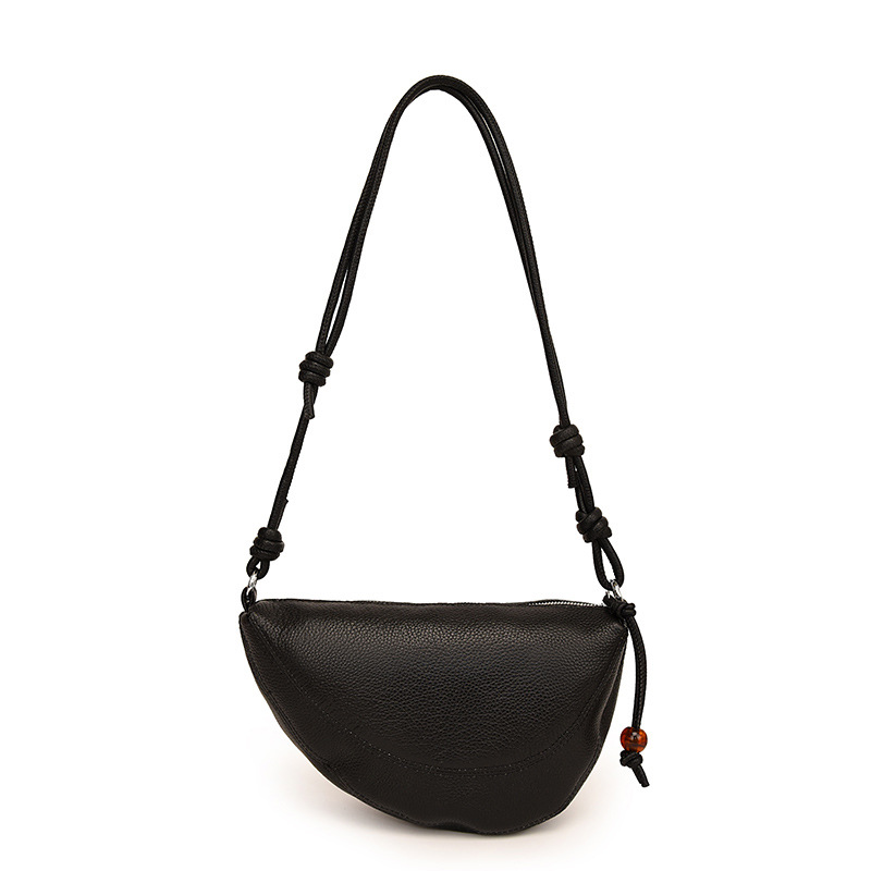 Fashion Genuine Leather Hobo Bag Crossbody Women's Bag Versatile Top Grain Cowhide Dumpling Bag Designer Luxury Shoulder Bag - Thumbnail 8