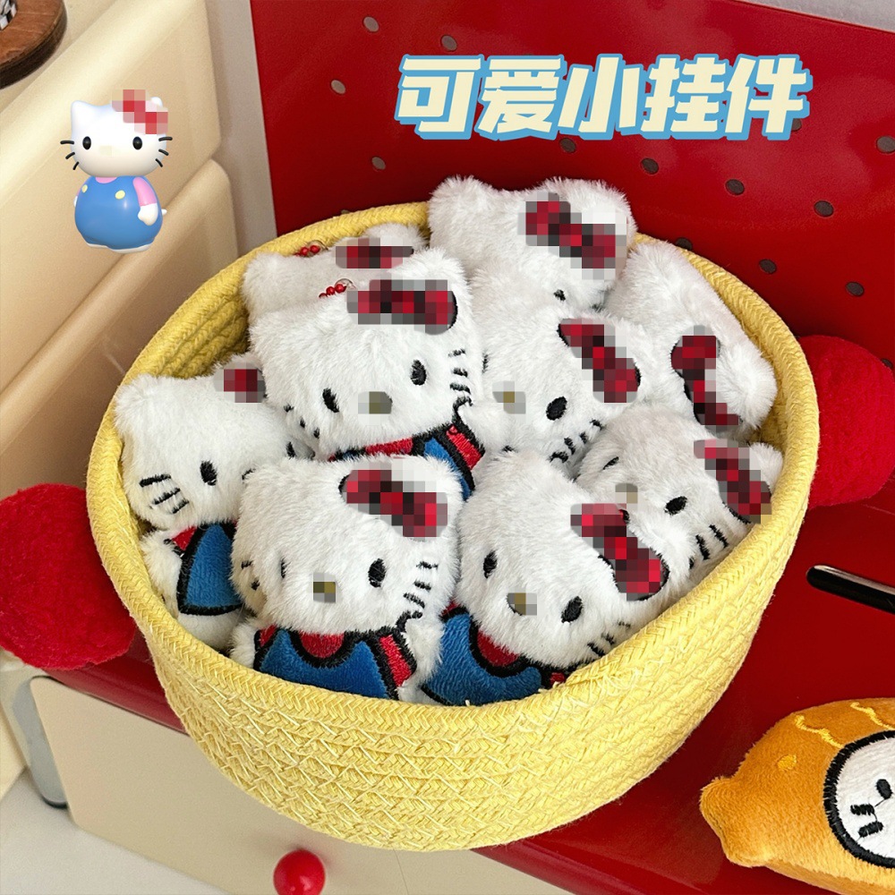 Lindo gato de dibujos animados muñeco de peluche colgante niña corazón bolso accesorios llavero de todo fósforo colgante regalo de novia