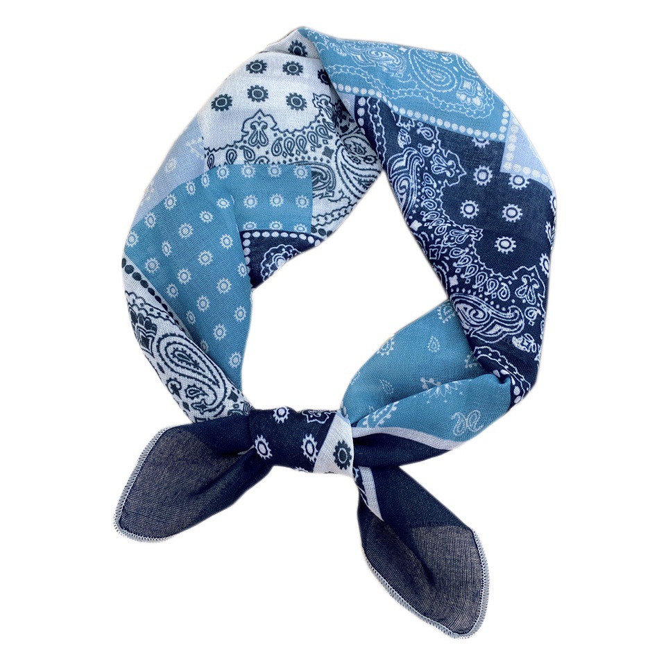58 Cashew Small Square Scarf Silk Scarf Women's Spring Autumn and Summer Headscarf Hair Belt Korean Printed Cotton Linen Scarf Decorative Scarf