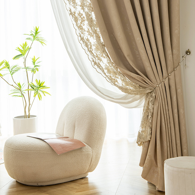 Of High-end Finished Curta For Living Rooms And Bedrooms,Elegant Light Luxury Jacquard Curta,Thickened Blackout European-style Curta