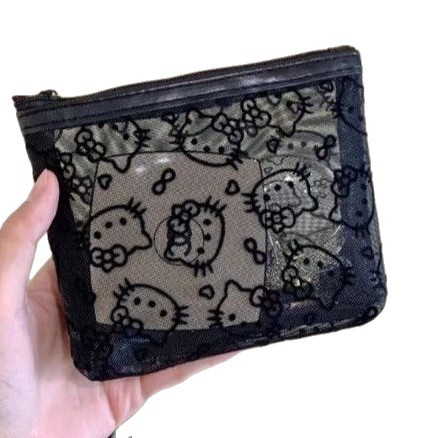 新款可爱kitty网纱化妆包收纳包便携小包包实用耐脏收纳包