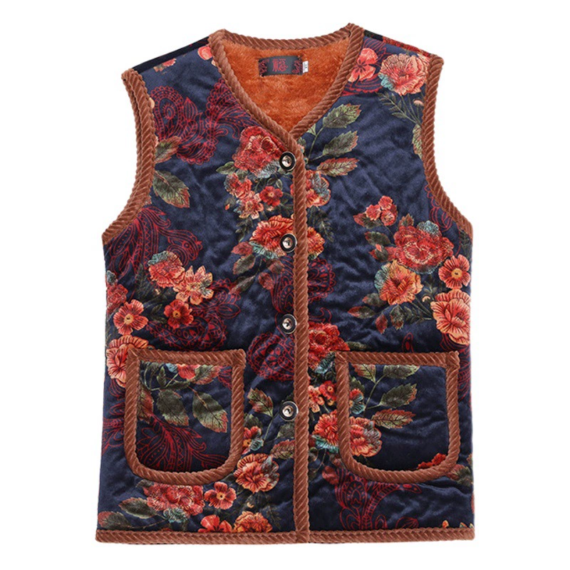 Осенне-зимний утолщенный жилет для мам на флисовой подкладке, теплый жилет для бабушек, женский жилет среднего и пожилого возраста, жилет, жилет