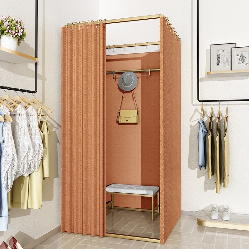 Tienda de ropa, centro comercial, vestuario de ensamblaje, sala de prueba móvil simple, cortina de puerta, piso, estante de exhibición portátil, vestuario