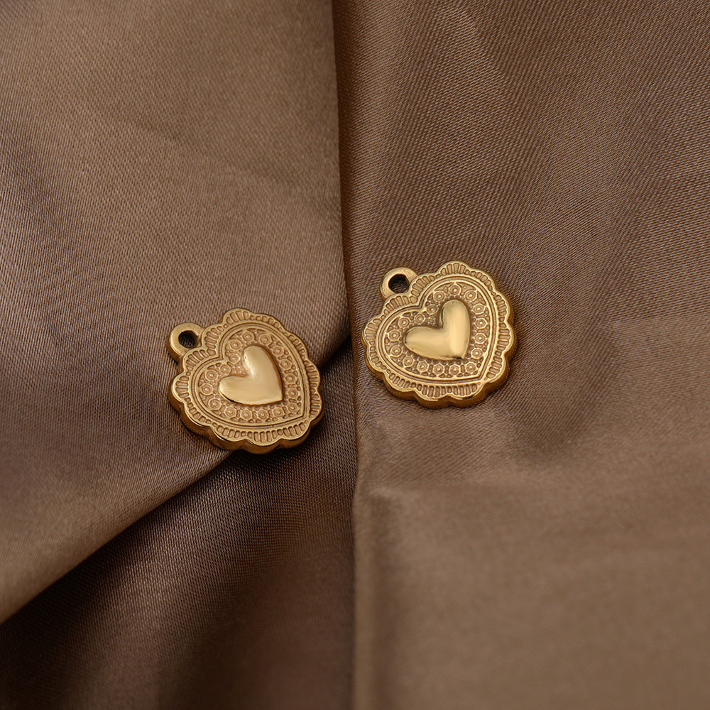 DIY Jewelry Accessories Classification 5 PCS/Package 14*16MM 304 Stainless Steel Heart Shape Pendant