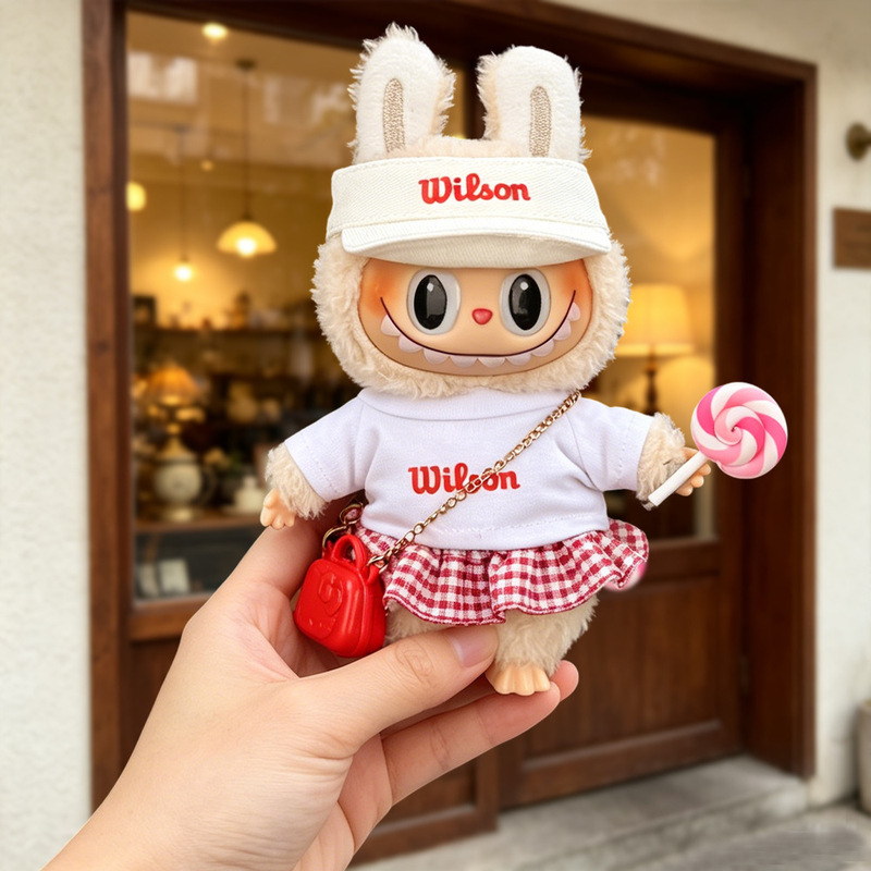 New 17cm Labubu Doll Clothing Replacement Outfit, Sports-Style Printed Set, Creative Doll Outfit in Stock New 17cm Labubu Doll Clothing Replacement Outfit, Sports-Style Printed Set, Creative Doll Outfit in Stock