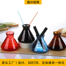 现货200ml香水瓶玻璃空瓶锥形香薰瓶藤条酒店装饰香薰分装玻璃瓶