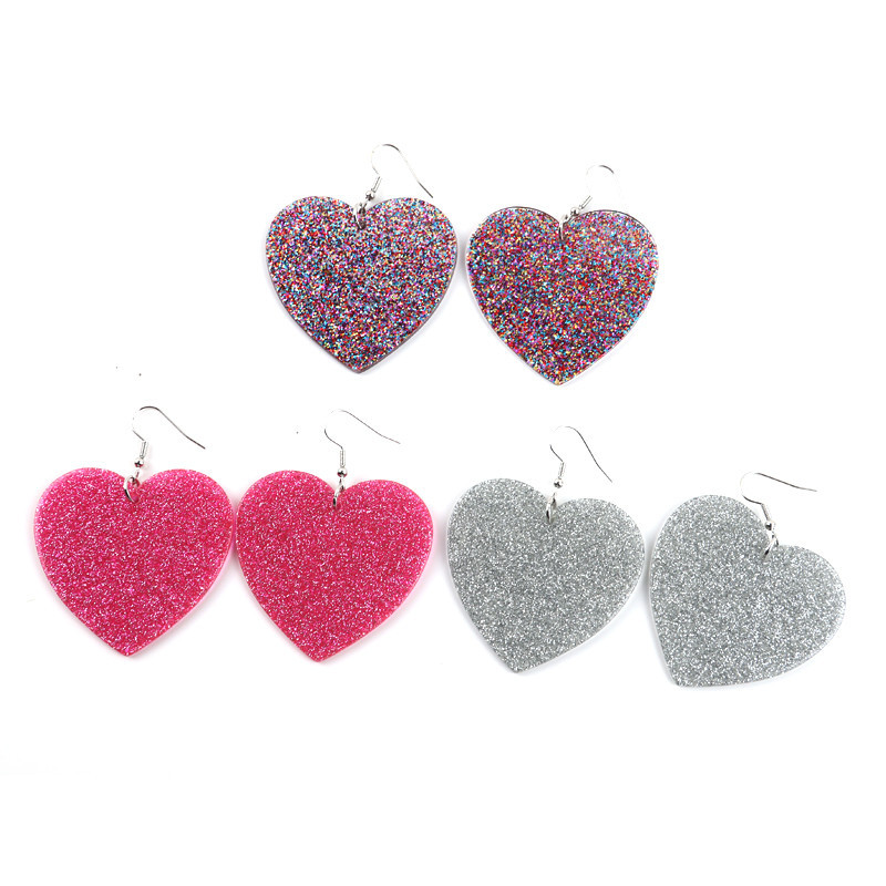 1 Pair Retro Heart Shape Arylic Women's Drop Earrings display picture 3