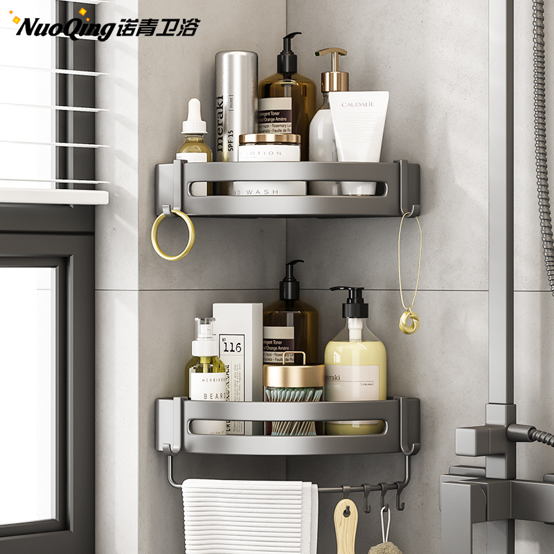 Bathroom bathroom triangle rack free of punching in the bathroom toilet hand washing shower rack storage wall-mounted
