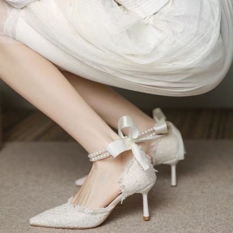 2024 autumn new foreign trade plus size fashion temperament comfortable round head buckle professional waterproof platform high heel shoes women's shoes