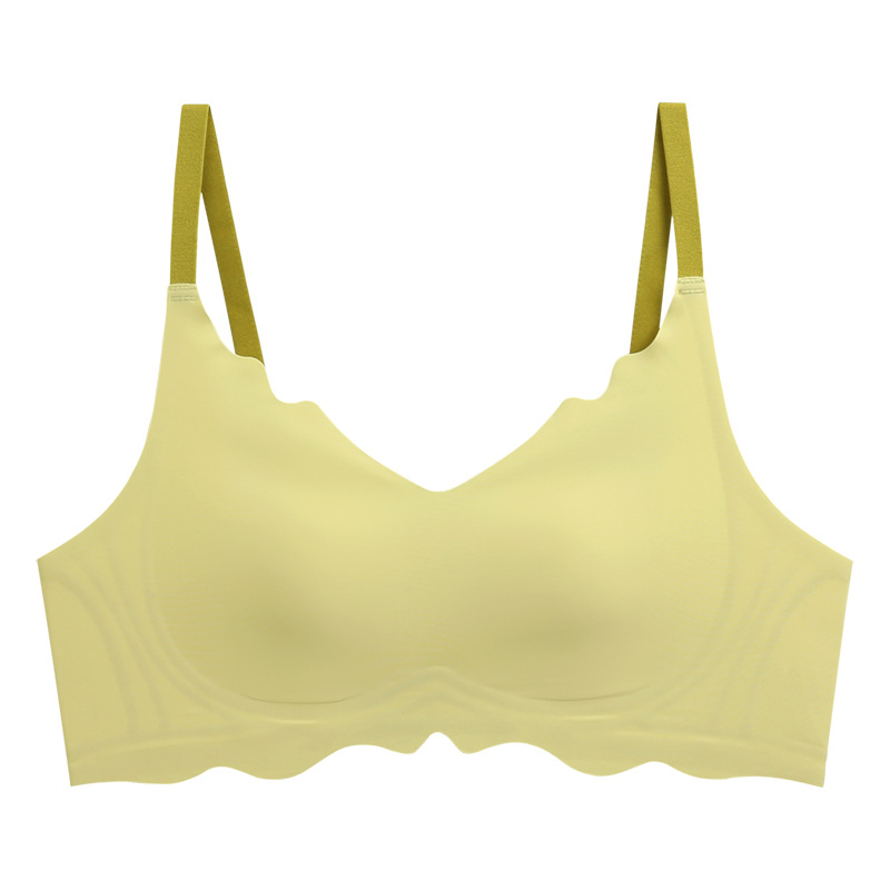 Tira de jalea sin costuras ultrafinas orejas de conejo ropa interior pecho grande pecho pequeño sujetador de pecho inalámbrico anti-flacidez de las mujeres