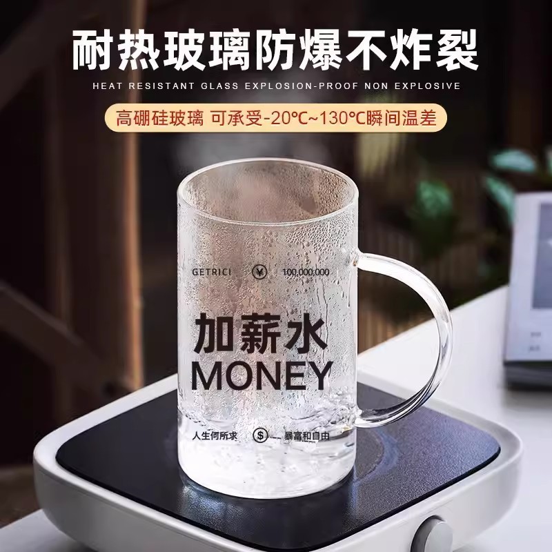 大容量喝水杯玻璃杯带盖茶杯办公室带把吸管咖啡杯家用ins风杯子|undefined