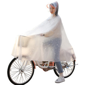 PVC 製 自転車用ポンチョレインコート 男女兼用 ダブルつば 大きいサイズ 