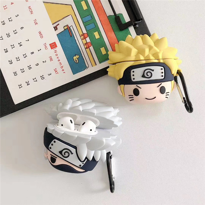 Cartoon Naruto Kakashi Headphone Protective Cover Suitable for Apple AirPods Pods 1/2/3 Generations, Cute
