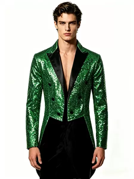 Amazon Cross-Border Foreign Trade Men's Suit Tuxedo Banquet Nightclub Performance Sequined Fashion Design Men's Jacket