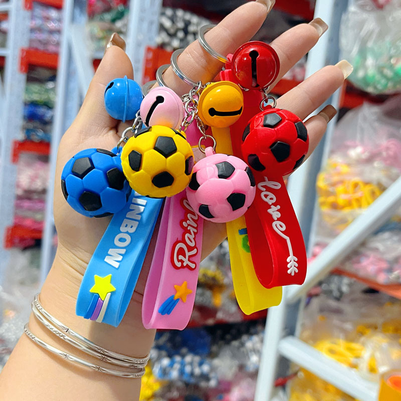 Cartoon realistic three dimensional football keychain PVC