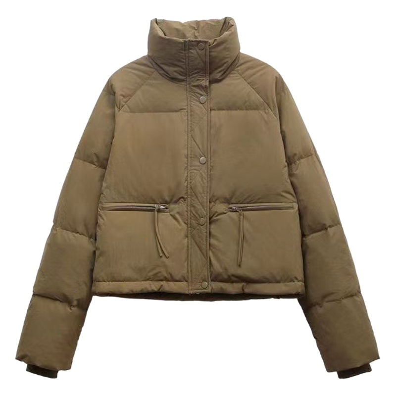 Comercio exterior anti-temporada nuevo abrigo de algodón acolchado de mujer corto versátil estilo coreano collar de pie pequeño abrigo de pan engrosado abrigo de algodón acolchado moda
