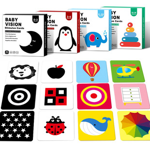 Cross-border black and white card newborn baby early education visual stimulation card 3-6 months baby color educational toys
