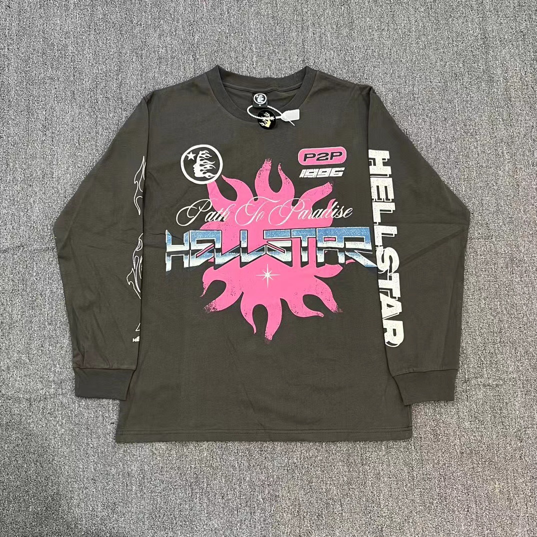 Hellstar Path To Paradise T-shirt P2P Sun Logo Grey
