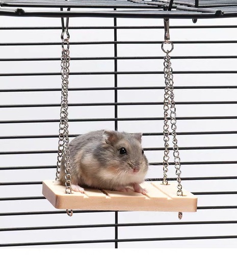 Manufacturer wholesale hamster wooden toys hamster supplies wooden swing hamster toy hamster springboard hamster swing