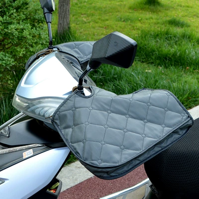 Summer Sun Protection Summer Handlebar Motorcycle Handle Cover - one-size-four-seasons-dark-gray-pu-leather