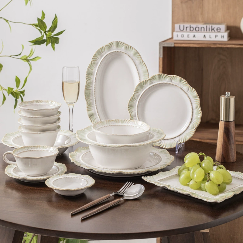 Новая зеленая серия посуды набор для дома ins ветер керамическая посуда