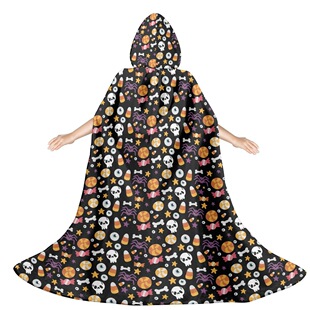 Halloween Pattern Printed Children's Cloak Hooded Tie-Up for Cross-border European and American Foreign Trade Party Cloak
