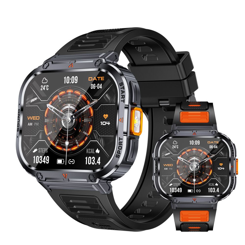 New NX23 Bluetooth call flashlight heart rate blood oxygen blood pressure detection multi-sport smart watch
