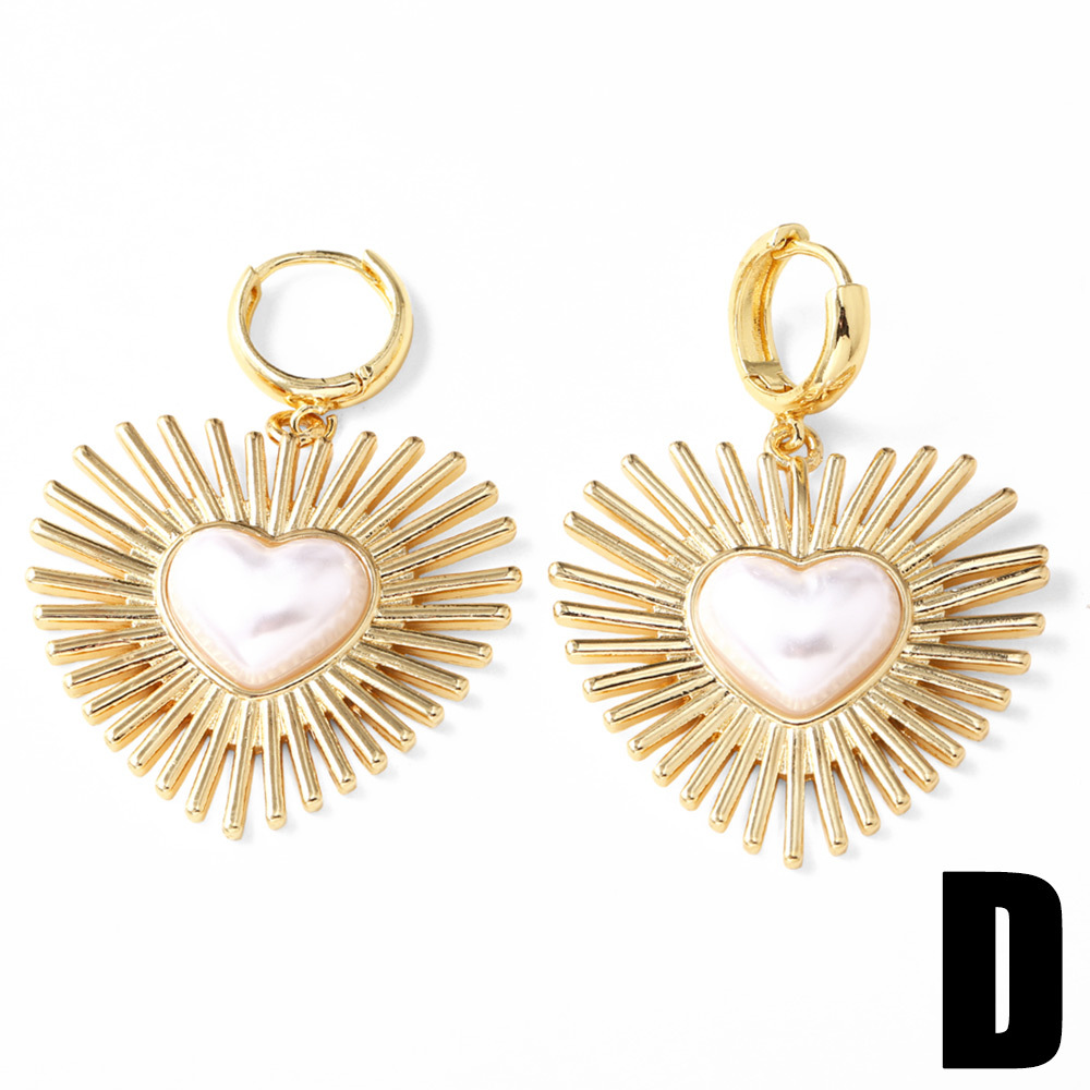 Women's Gender 1 Pair Simple Style Heart Shape Inlay Copper Pearl Drop Earrings