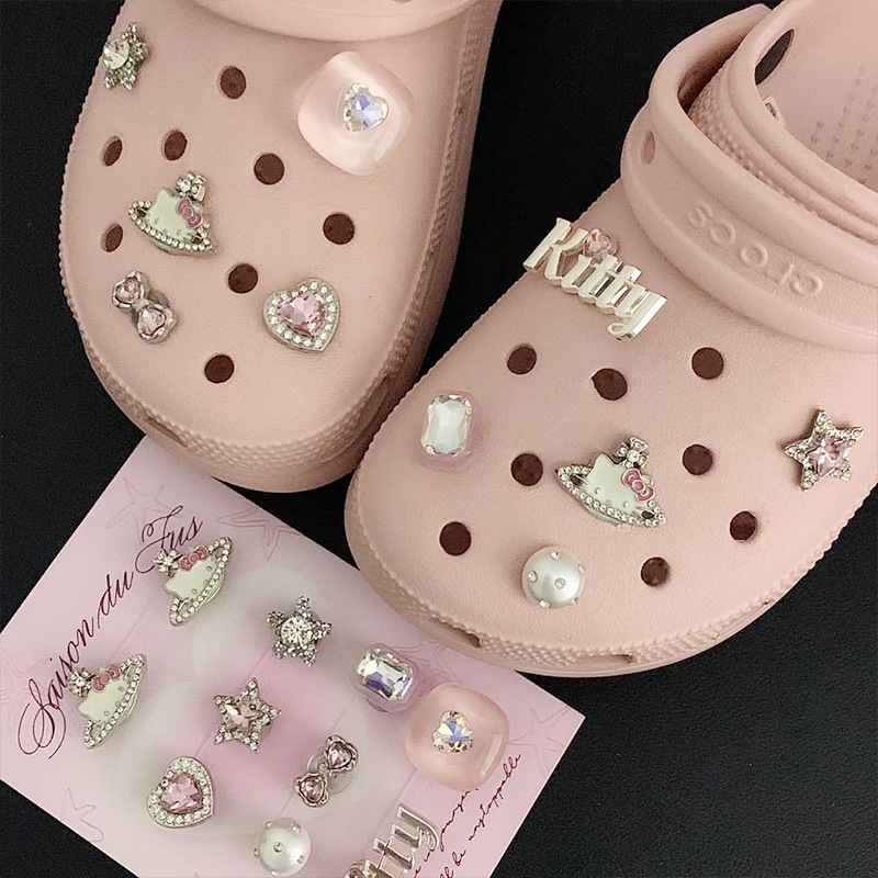 Pink sweetheart shoe flower set