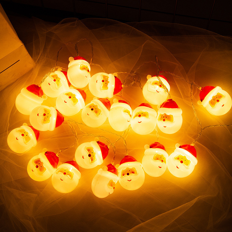 クリスマス LED ストリングライトソーラーストリングライト屋内クリスマスツリー雰囲気ライトサンタクロース雪だるまラインライト|undefined