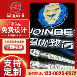 Stainless steel advertising word manufacturers mini crystal word sign word production door sign resin word luminous word