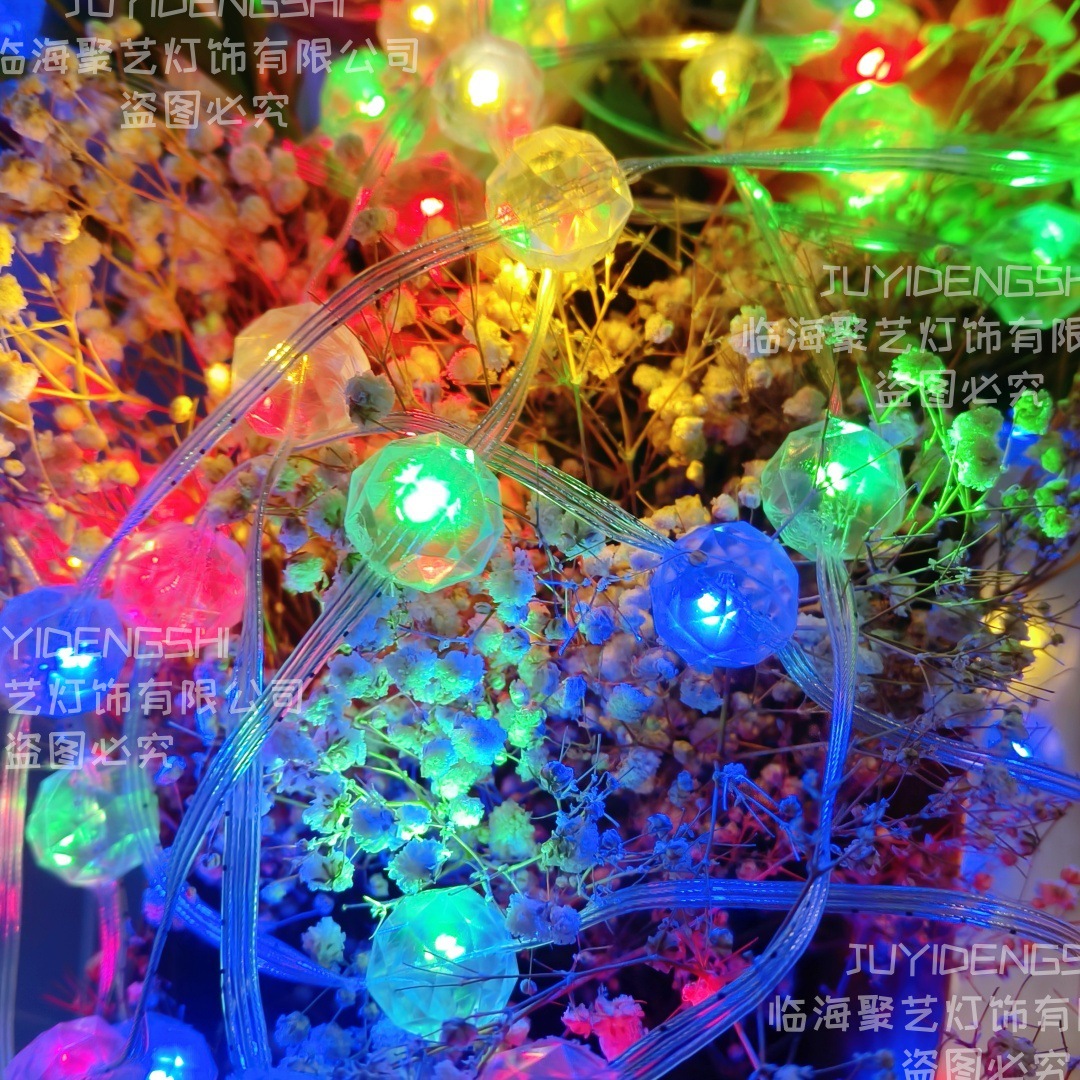 String de lámpara de cristal romántica decoración de cumpleaños lámpara de color solar estrella al aire libre decoración de vacaciones