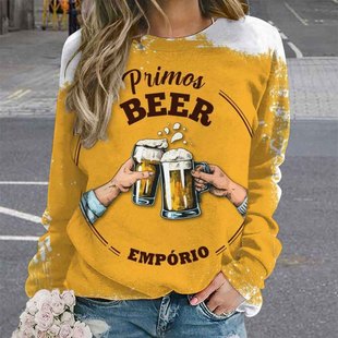 Cross-Border Beer Festival new pullover sweater party clothing European and American loose personality cross-border factory wholesale Women's sweater