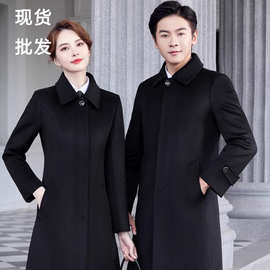 加厚夹棉50%羊毛大衣男女冬4S店置业顾问工作服毛呢职业装外套