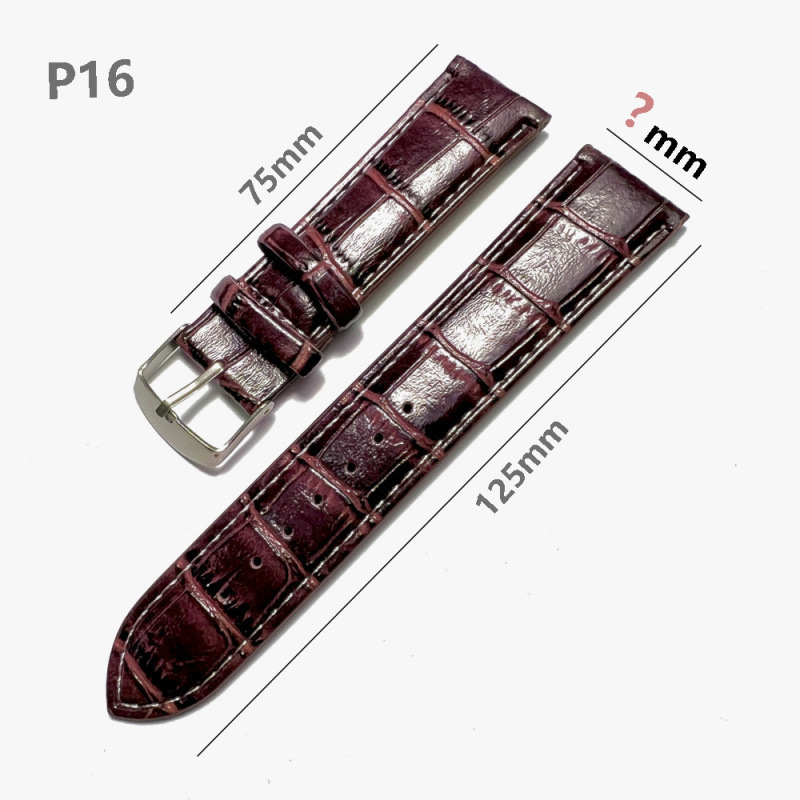 Ostrich Pattern Leather Watchbands Bracelet Black Brazalete con correa