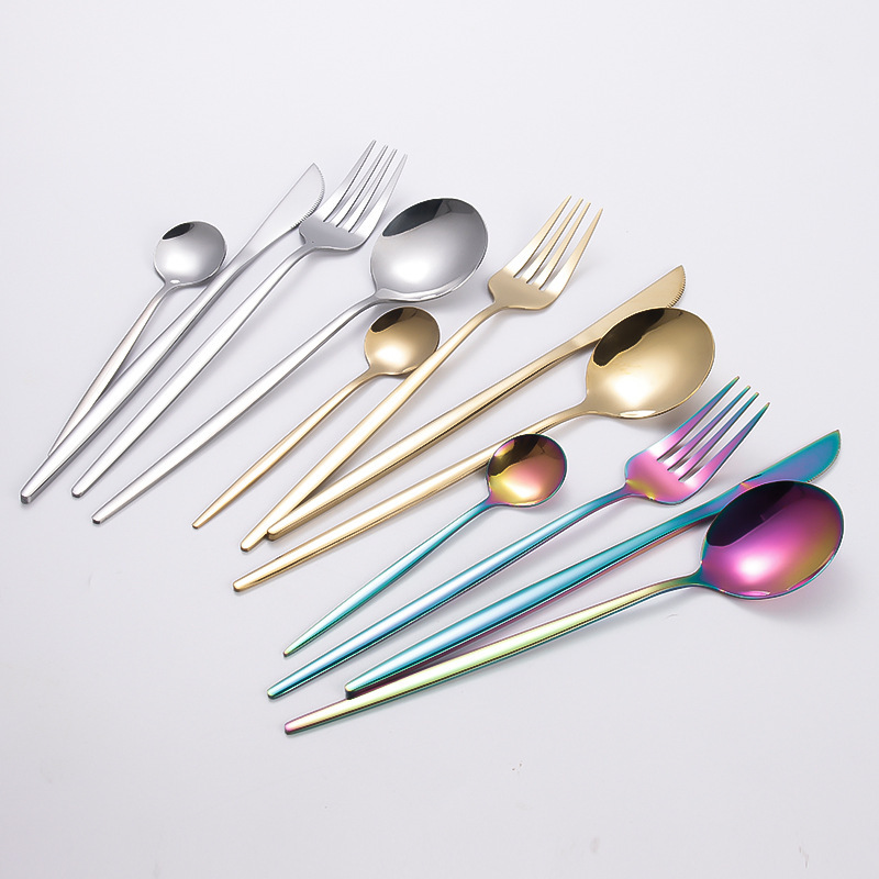 Stainless Steel Tableware Ins Knife and Fork Spoon suit Portugal Western Tableware Hotel Steak Knife Dessert Spoon Fork Four Main Pieces